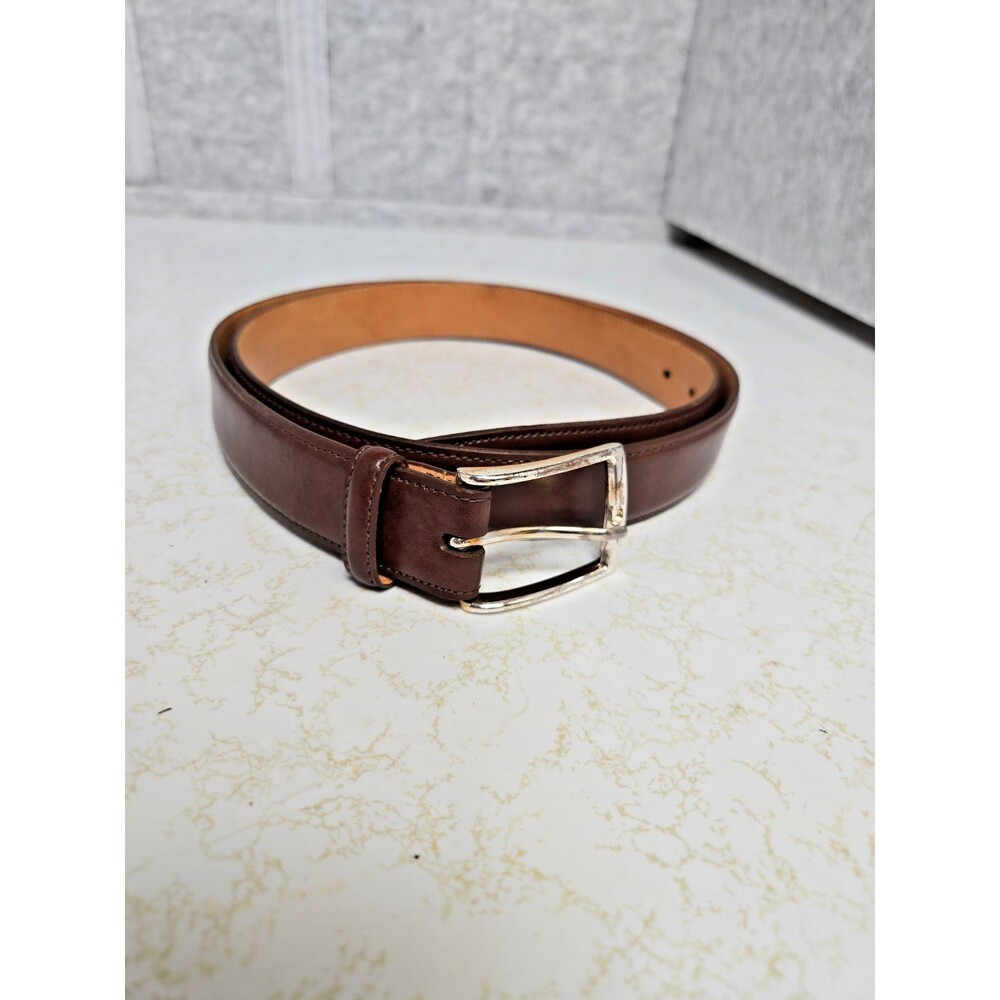 Mens Martin Dingman Smith Coachman Leather Dress Belt -Brown 44 USA Hand Made
